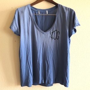 Wildfox || IDC Blue Faded V-Neck Tee Shirt